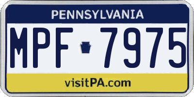 PA license plate MPF7975