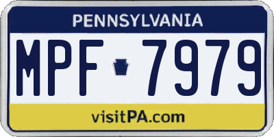 PA license plate MPF7979