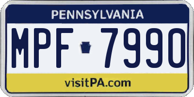 PA license plate MPF7990