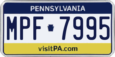 PA license plate MPF7995