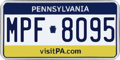 PA license plate MPF8095
