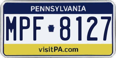 PA license plate MPF8127