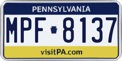 PA license plate MPF8137