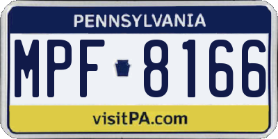 PA license plate MPF8166