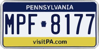 PA license plate MPF8177