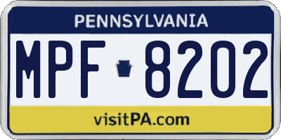 PA license plate MPF8202