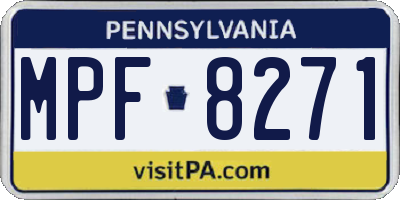 PA license plate MPF8271