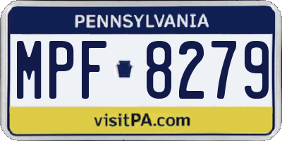 PA license plate MPF8279