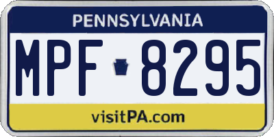 PA license plate MPF8295