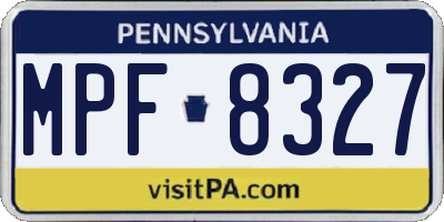 PA license plate MPF8327