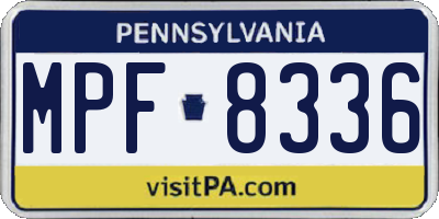 PA license plate MPF8336