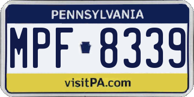 PA license plate MPF8339