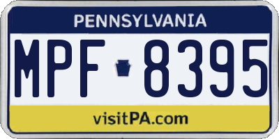 PA license plate MPF8395