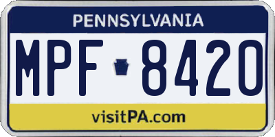 PA license plate MPF8420