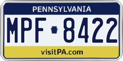 PA license plate MPF8422