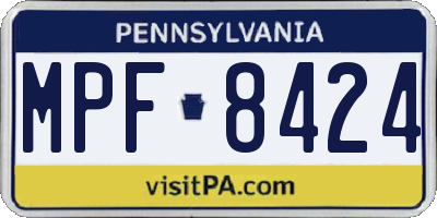 PA license plate MPF8424