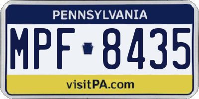 PA license plate MPF8435