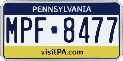 PA license plate MPF8477