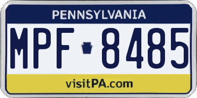PA license plate MPF8485