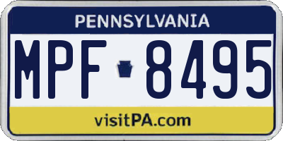 PA license plate MPF8495