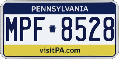 PA license plate MPF8528
