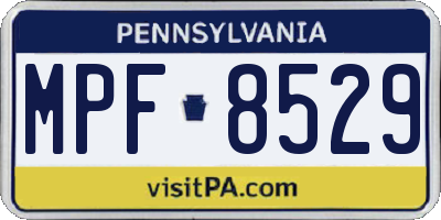 PA license plate MPF8529