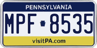 PA license plate MPF8535