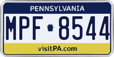 PA license plate MPF8544