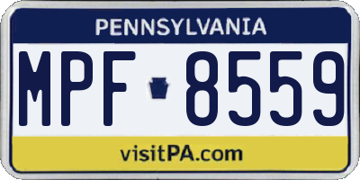 PA license plate MPF8559