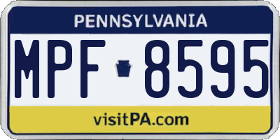 PA license plate MPF8595