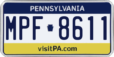 PA license plate MPF8611