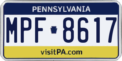 PA license plate MPF8617