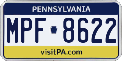 PA license plate MPF8622