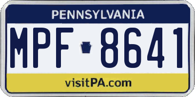 PA license plate MPF8641