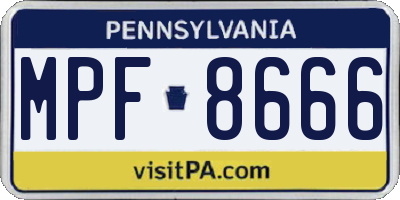 PA license plate MPF8666