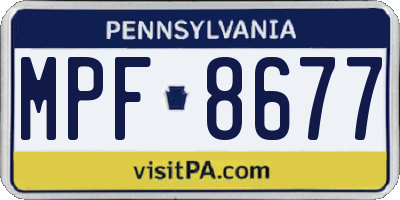 PA license plate MPF8677
