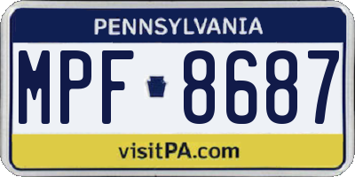 PA license plate MPF8687