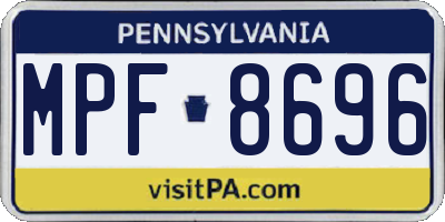 PA license plate MPF8696