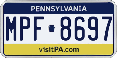 PA license plate MPF8697