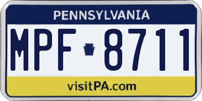 PA license plate MPF8711