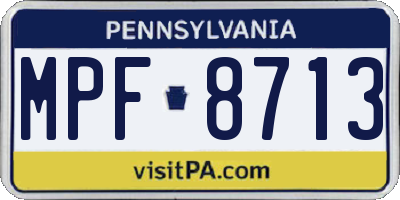PA license plate MPF8713