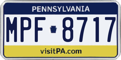 PA license plate MPF8717