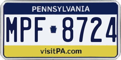 PA license plate MPF8724