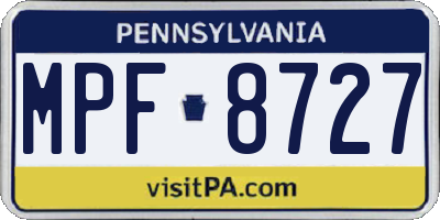 PA license plate MPF8727
