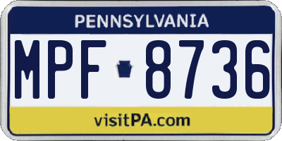 PA license plate MPF8736