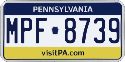 PA license plate MPF8739