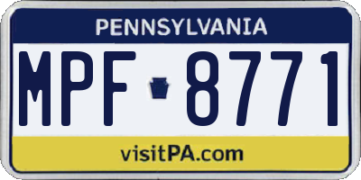 PA license plate MPF8771