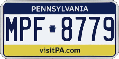 PA license plate MPF8779