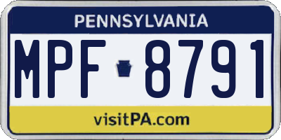 PA license plate MPF8791