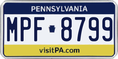 PA license plate MPF8799